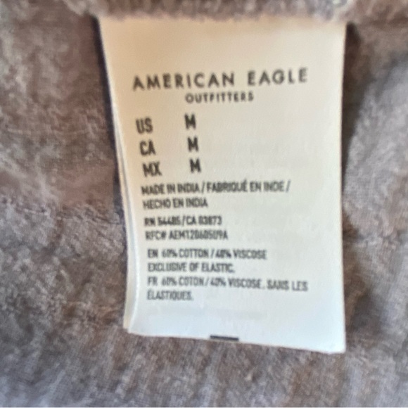 American Eagle women’s lavender peasant top  SZ  M - Picture 6 of 7